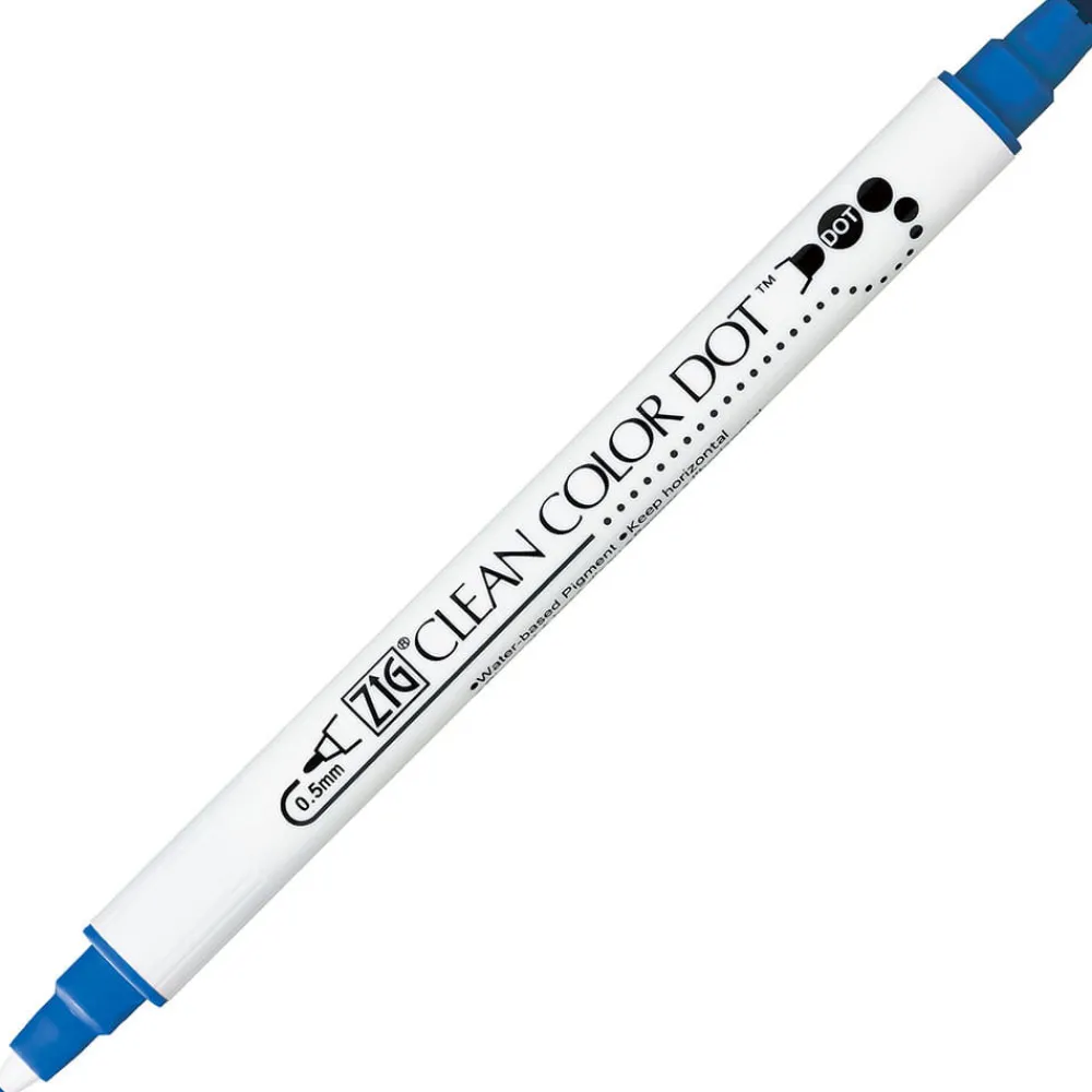 Kuretake Pisak dwustronny Zig Clean Color Dot - - Blue