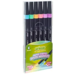 Cricco Pisaki pędzelkowe dwustronne - - pastelowe, 6 kolorów