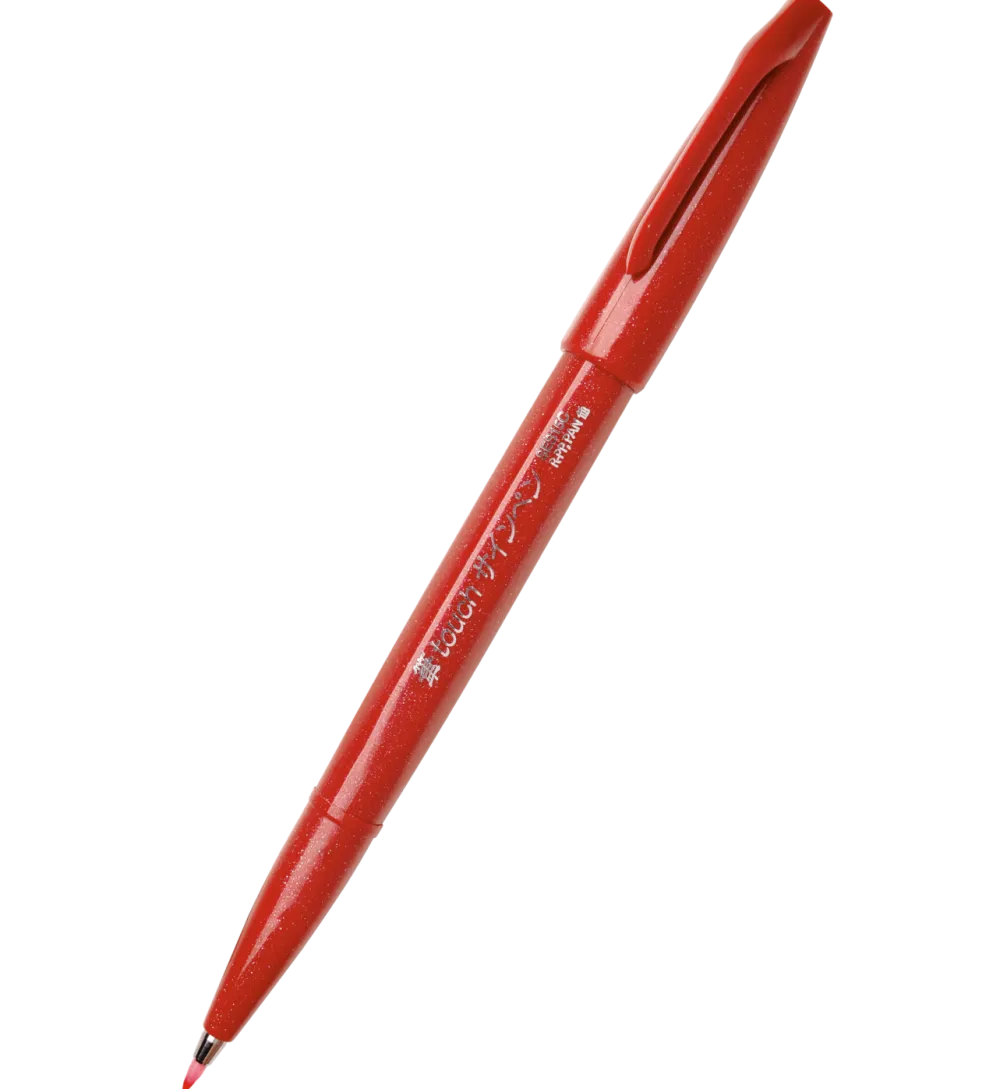 Pentel Pisak pędzelkowy Brush Sign Pen - - czerwony