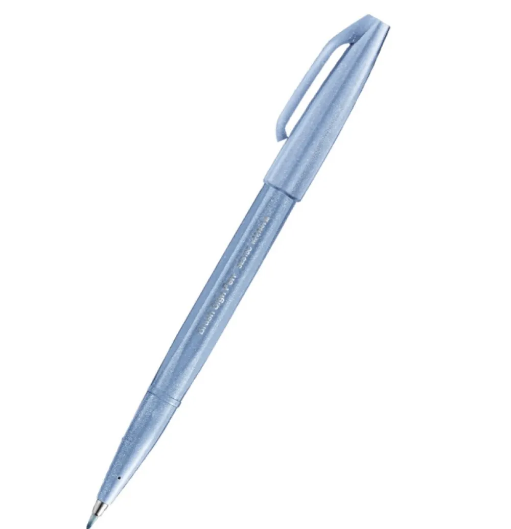 Pentel Pisak pędzelkowy Brush Sign Pen - - szarobłękitny > Pisaki Kaligraficzne