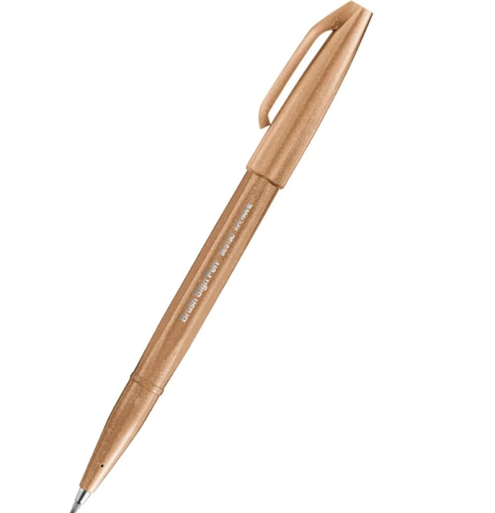 Pentel Pisak pędzelkowy Brush Sign Pen - - jasnobrązowy > Pisaki Kaligraficzne