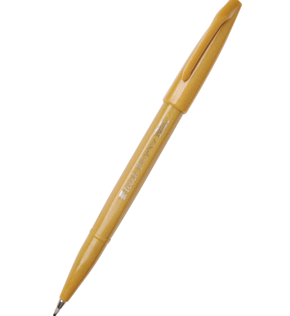 Pentel Pisak pędzelkowy Brush Sign Pen - - ciemnożółty > Pisaki Kaligraficzne