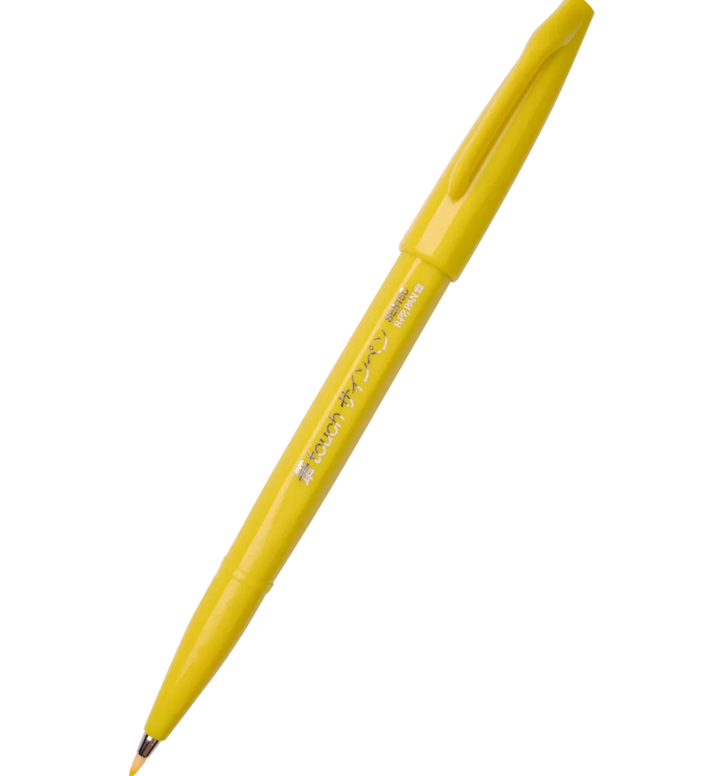 Pentel Pisak pędzelkowy Brush Sign Pen - - żółty