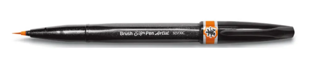 Pentel Pisak pędzelkowy Brush Sign Pen Artist - - brązowy > Pisaki Kaligraficzne
