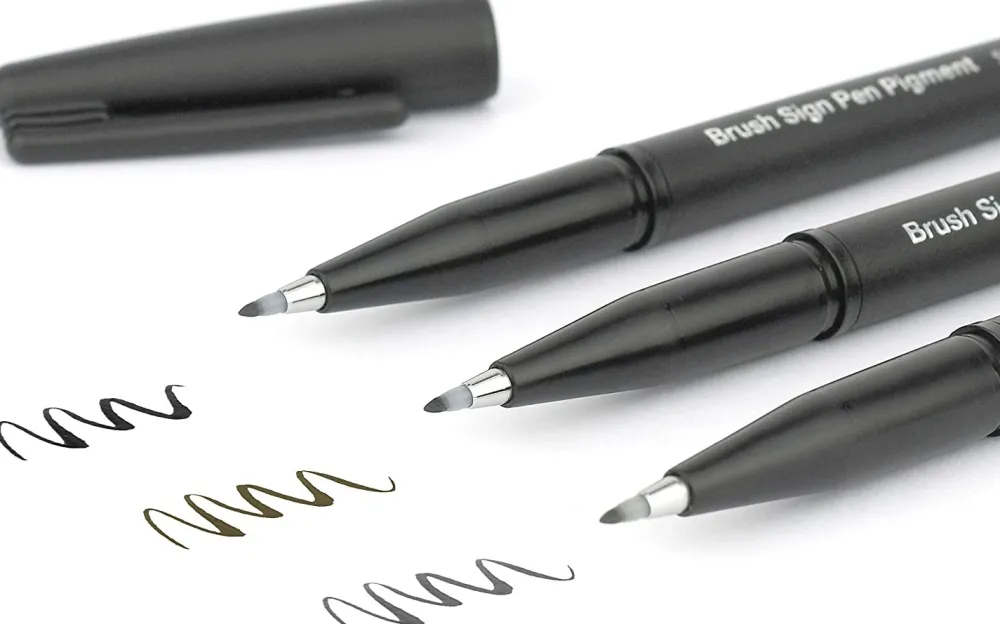 Pentel Pisak pędzelkowy Brush Sign Pigment Pen - - sepia > Pisaki Kaligraficzne