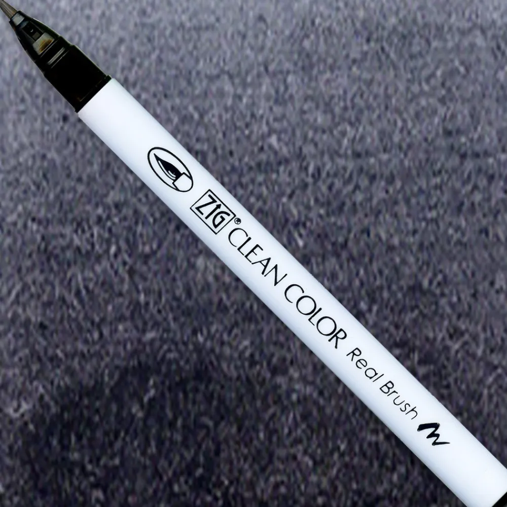 Kuretake Pisak pędzelkowy Zig Clean Color Real Brush - - 010, Black > Markery, Brushpeny I Pisaki