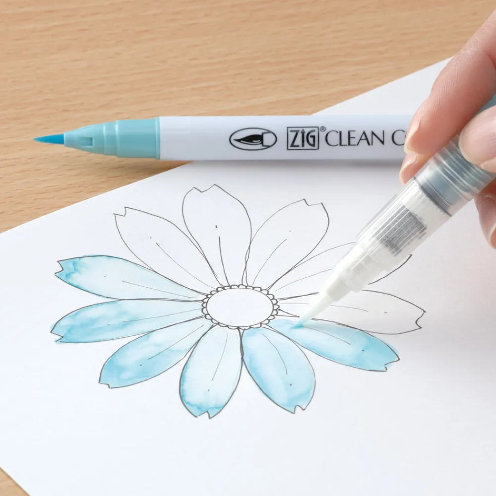 Kuretake Pisak pędzelkowy Zig Clean Color Real Brush - - 010, Black > Markery, Brushpeny I Pisaki
