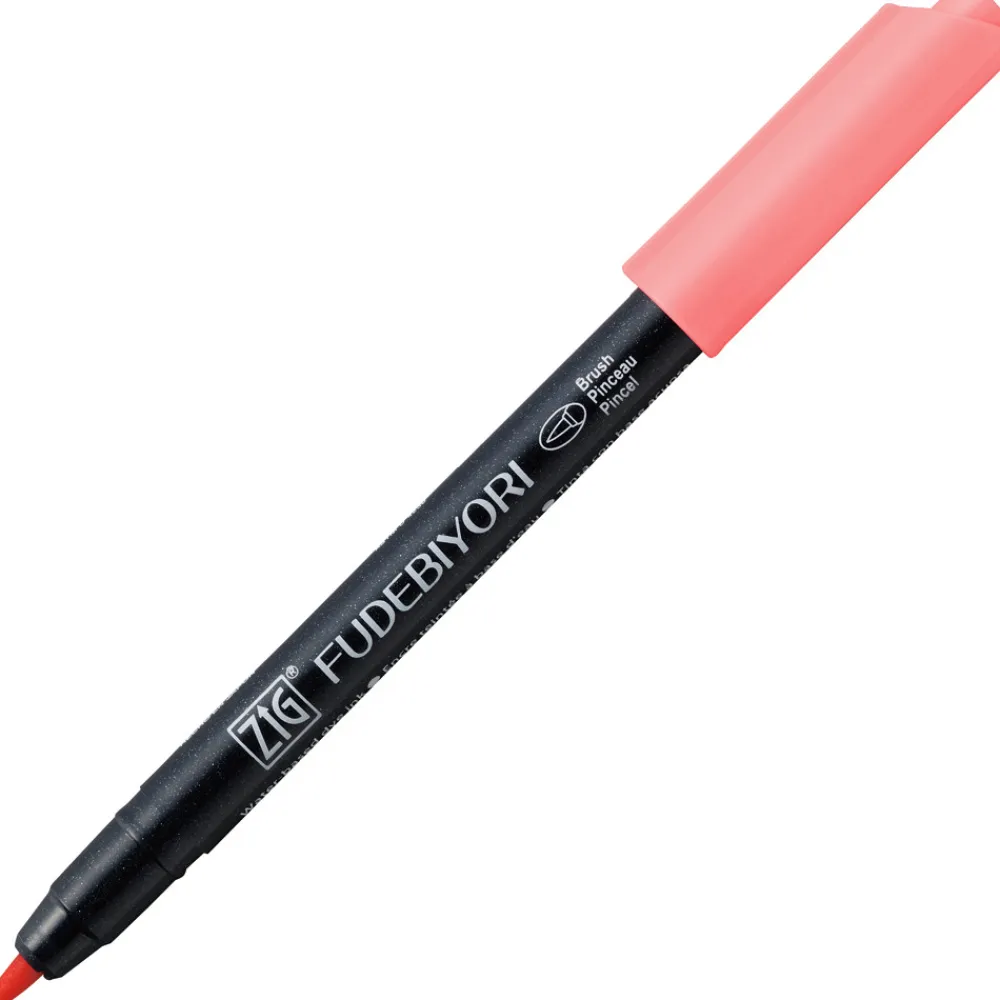 Kuretake Pisak pędzelkowy Zig Fudebiyori - - Light Carmine > Markery, Brushpeny I Pisaki