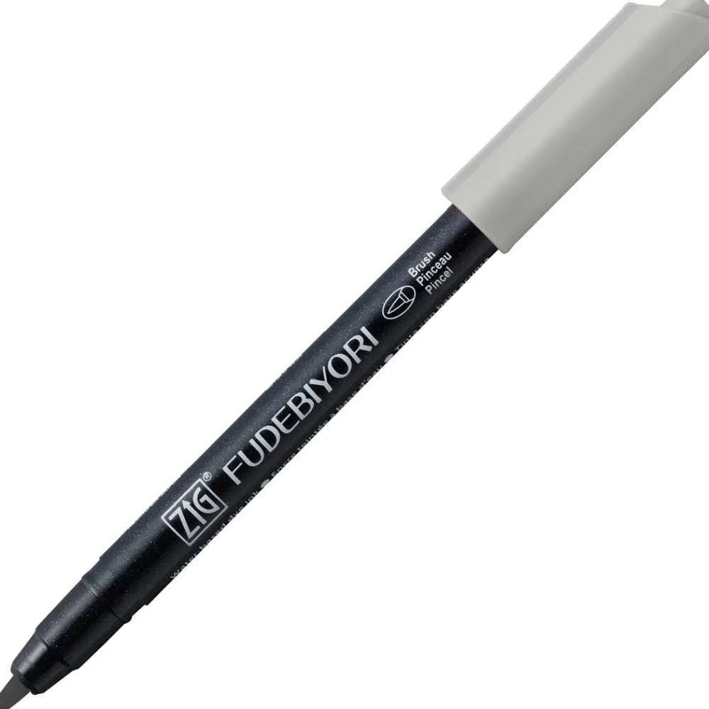 Kuretake Pisak pędzelkowy Zig Fudebiyori - - Light Gray