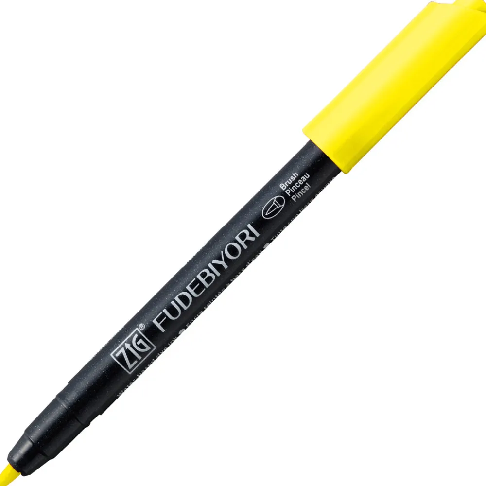 Kuretake Pisak pędzelkowy Zig Fudebiyori - - Lemon Yellow