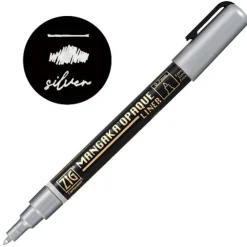 Kuretake Pisak ZIG Cartoonist Mangaka Opaque Liner - - srebrny, 0,7 mm