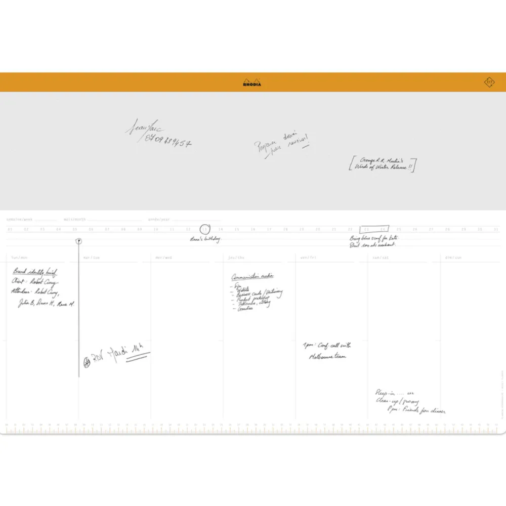 Rhodia Planer biurkowy tygodniowy, niedatowany - - A2, 80 g, 30 ark. > Planery Biurkowe