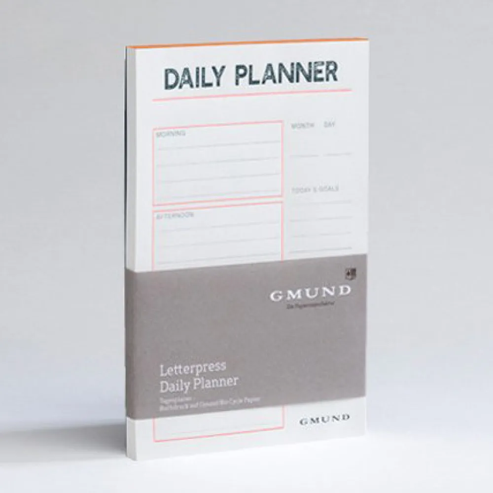 Gmund Planer dzienny Letterpress - - Neon Orange 50 ark.