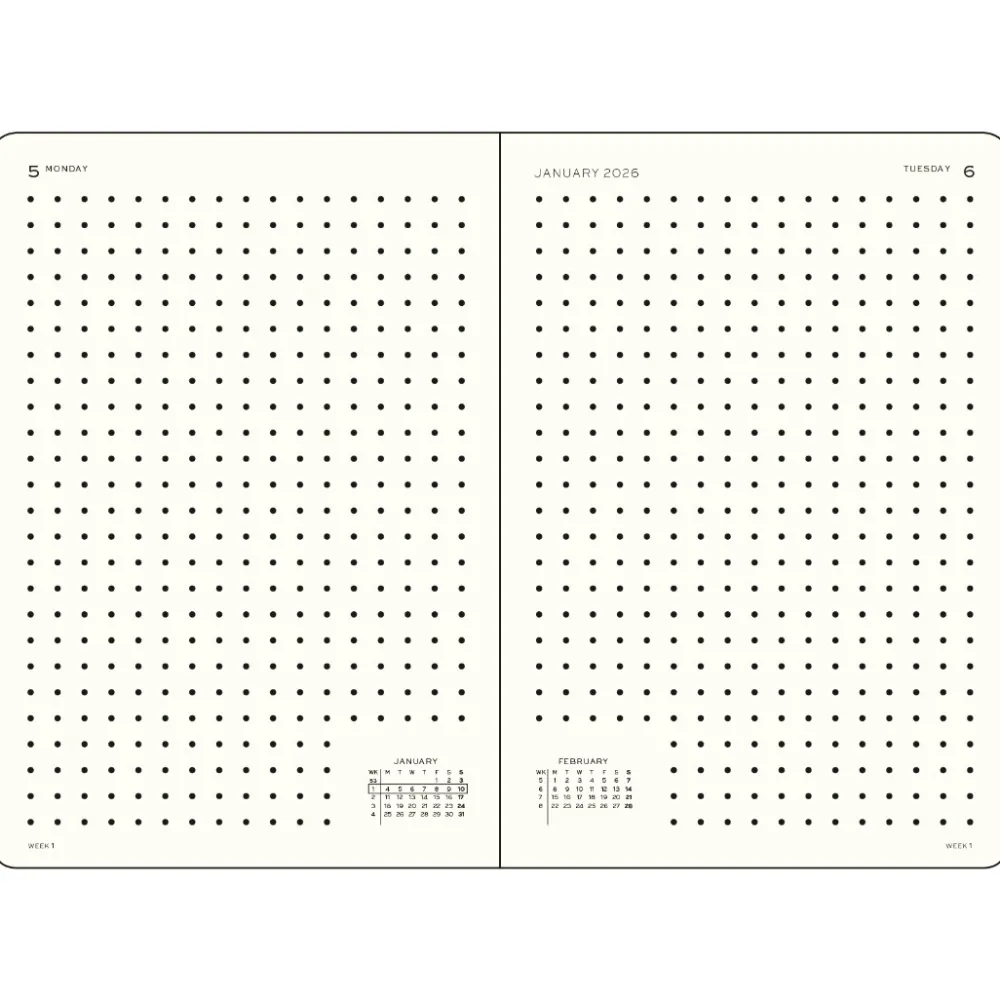Leuchtturm1917 Planer dzienny w kropki 2027 – – Dusty Rose A5