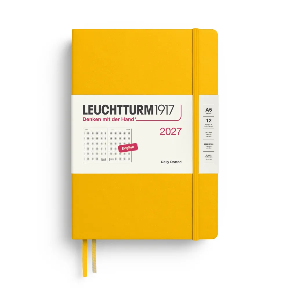 Leuchtturm1917 Planer dzienny w kropki 2027 – – Sunflower A5 > Kalendarze Książkowe