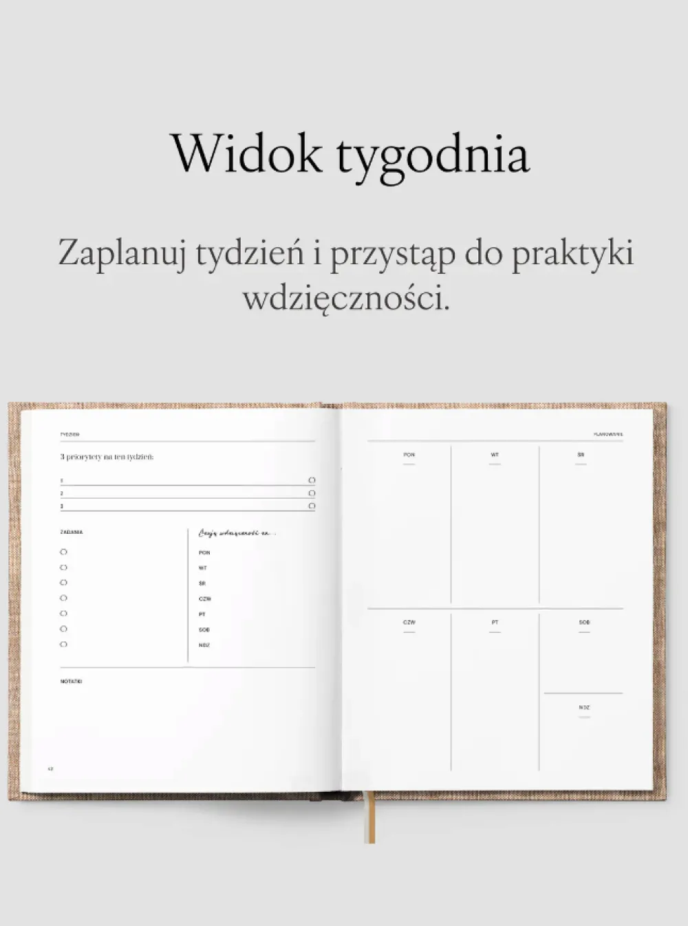 Jasnie Plan Planer Jaśnie Plan niedatowany - grafitowy > Planery Niedatowane