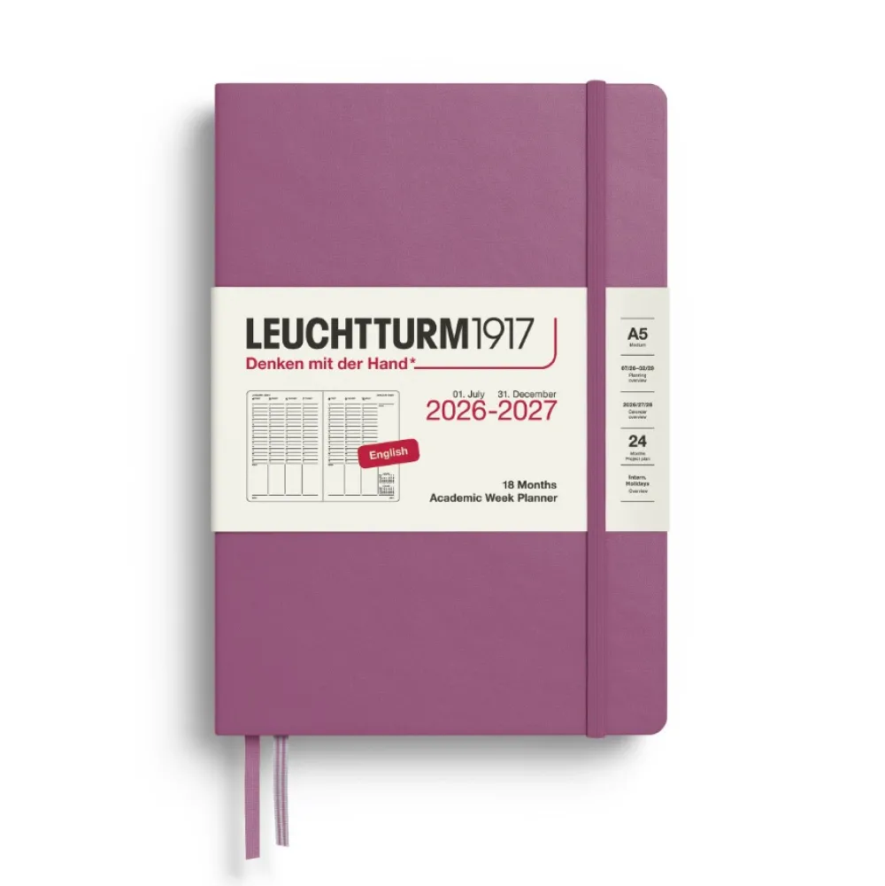 Leuchtturm1917 Planer tygodniowy akademicki 2026/2027 A5 - - Dusty Rose