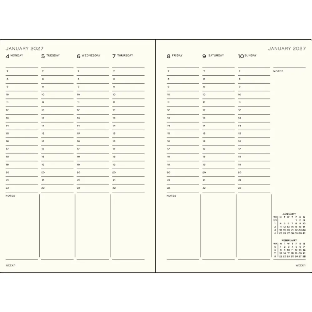 Leuchtturm1917 Planer tygodniowy akademicki 2026/2027 A5 - - Dusty Rose
