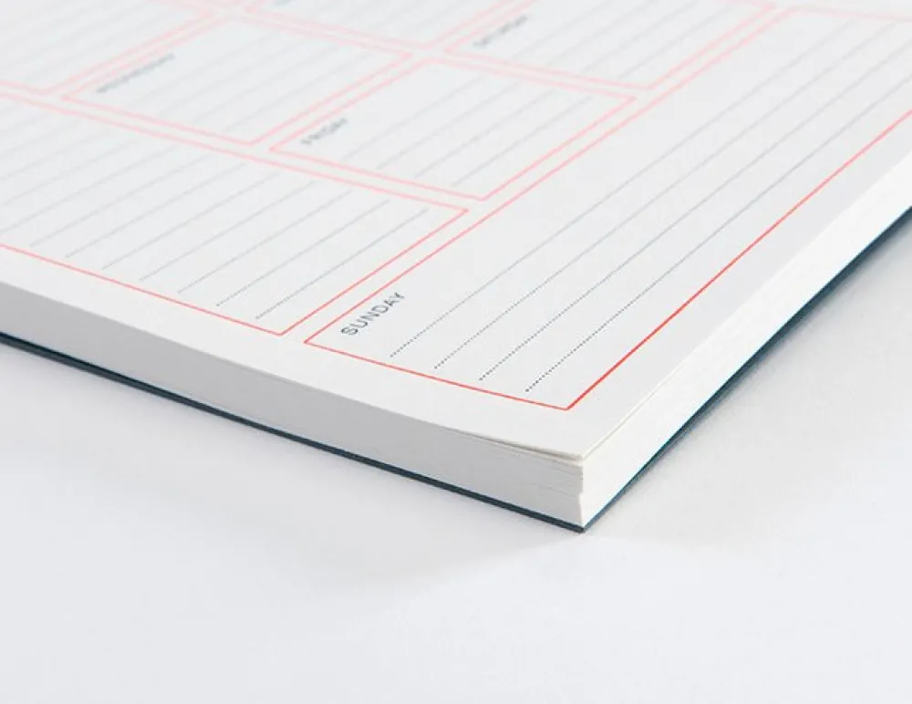 Gmund Planer tygodniowy Letterpress - - Neon Orange 50 ark. > Planery Niedatowane