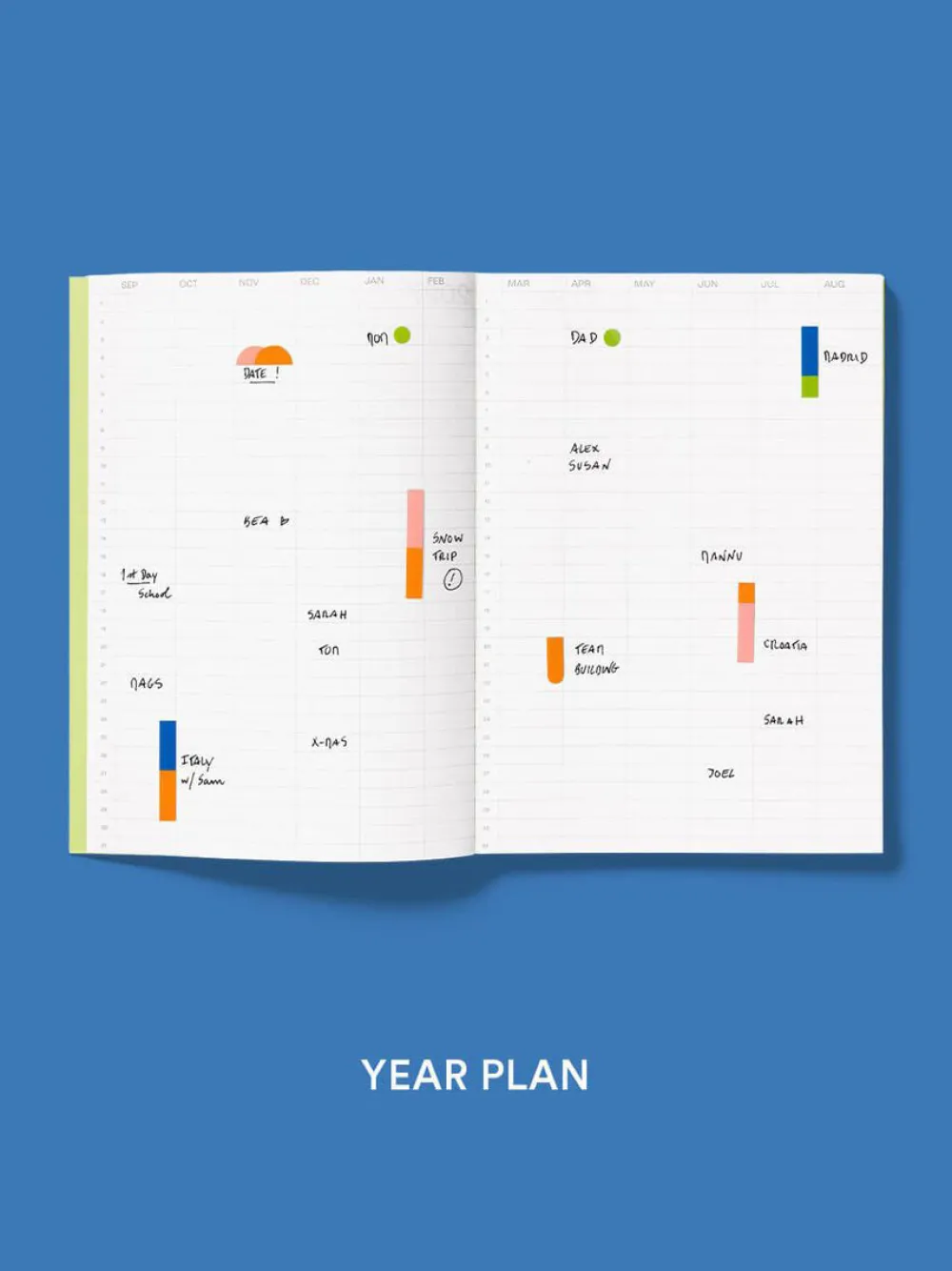 Mishmash Planer tygodniowy Time-block 2026/2027 - - Lime
