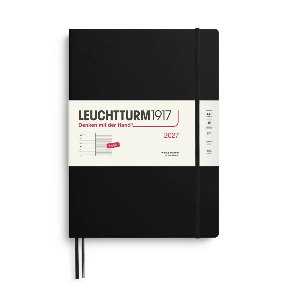 Leuchtturm1917 Planer tygodniowy z notatnikiem w linie 2027 - - Black A4+