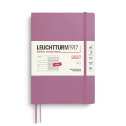Leuchtturm1917 Planer tygodniowy z notatnikiem w linie 2027 - - Dusty Rose A5