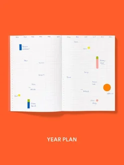 Mishmash Planner niedatowany Frames A5 - - Bright Red