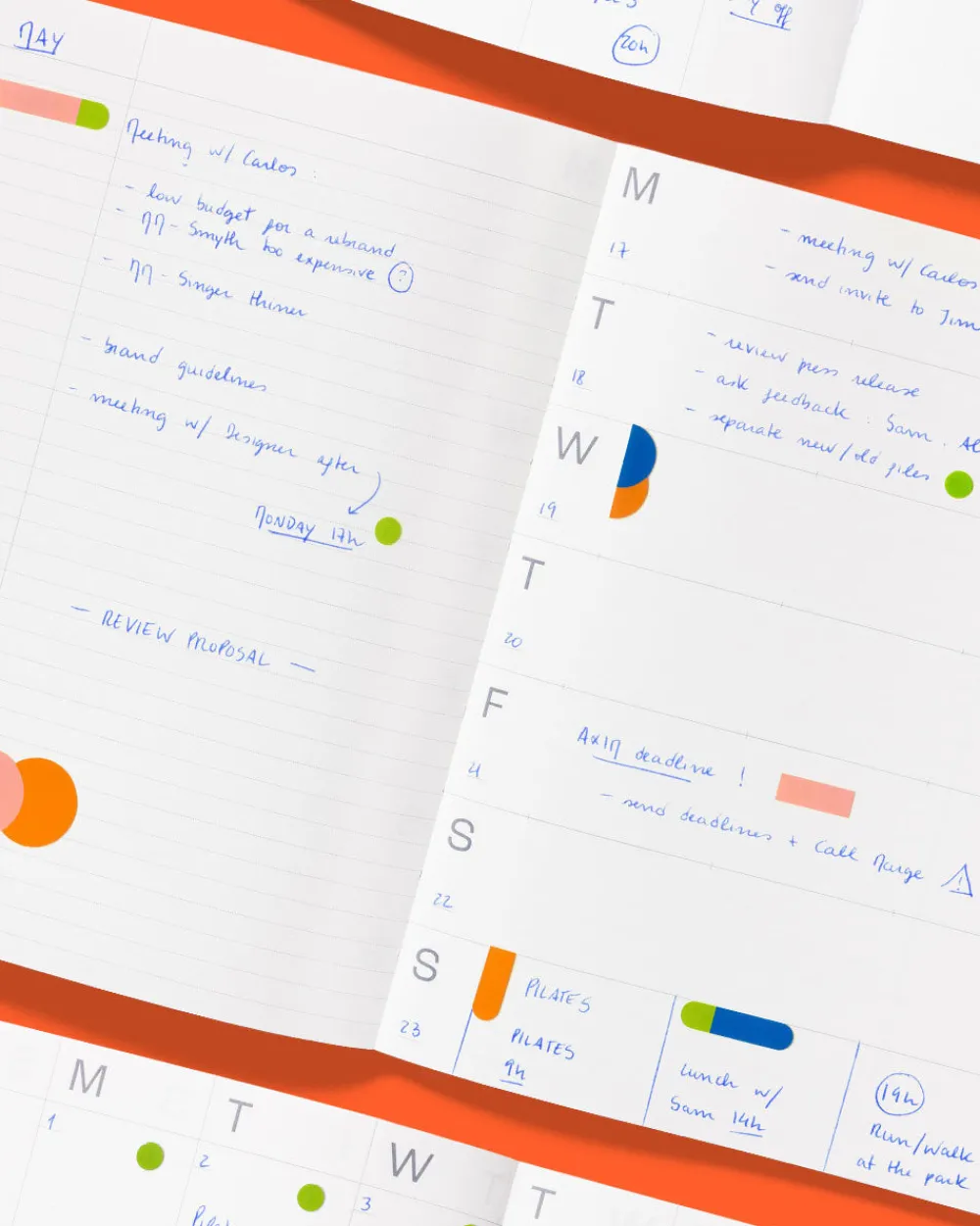 Mishmash Planner niedatowany Notes A5 - - Bright Red