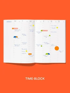 Mishmash Planner niedatowany Time-block A5 - - Bright Red