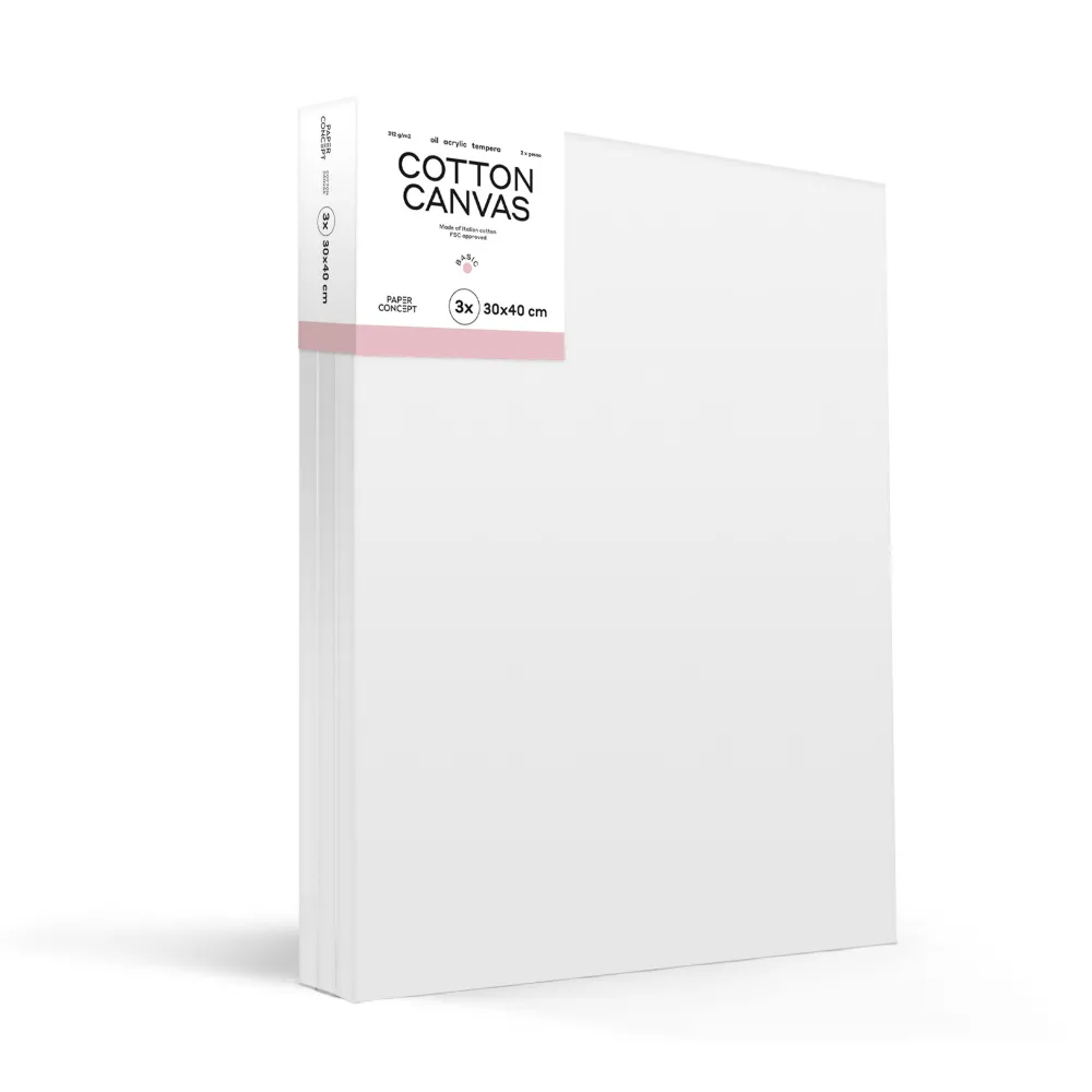 PaperConcept Podobrazia bawełniane Basic - - 30 x 40 cm 3 szt.