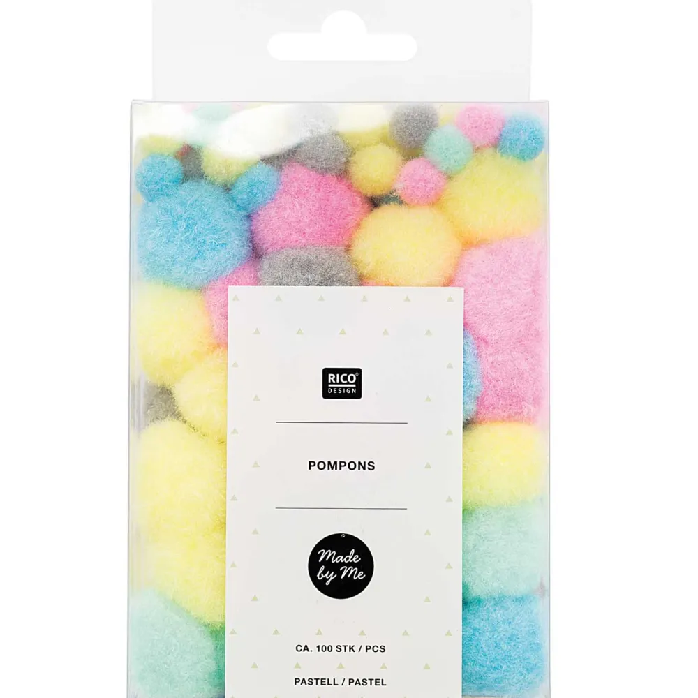 Rico Design Pompony Pastel - - pastelowe, 100 szt.