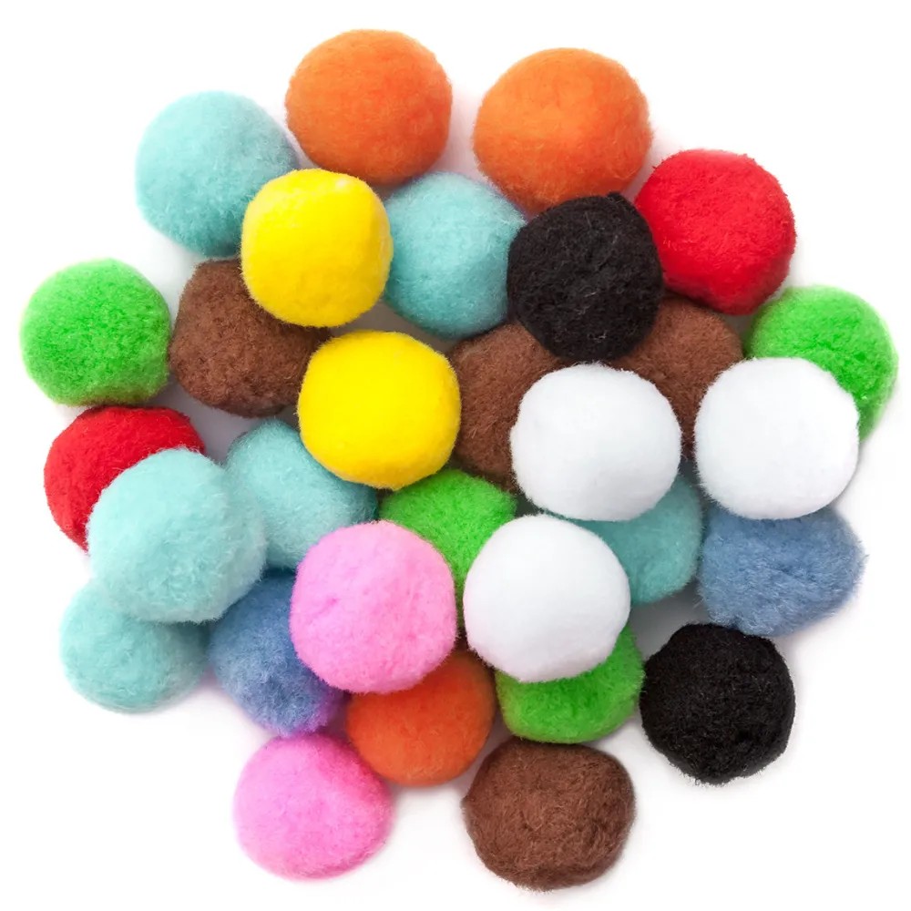 dpCraft Pompony poliestrowe - - białe, 5 cm, 30 szt. > Pompony