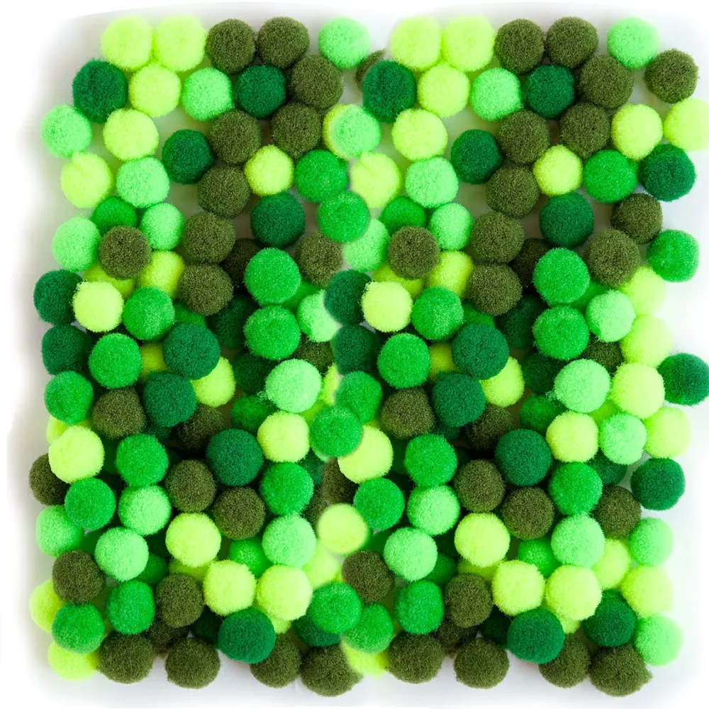 dpCraft Pompony poliestrowe - - zielone, 1 cm, 120 szt.