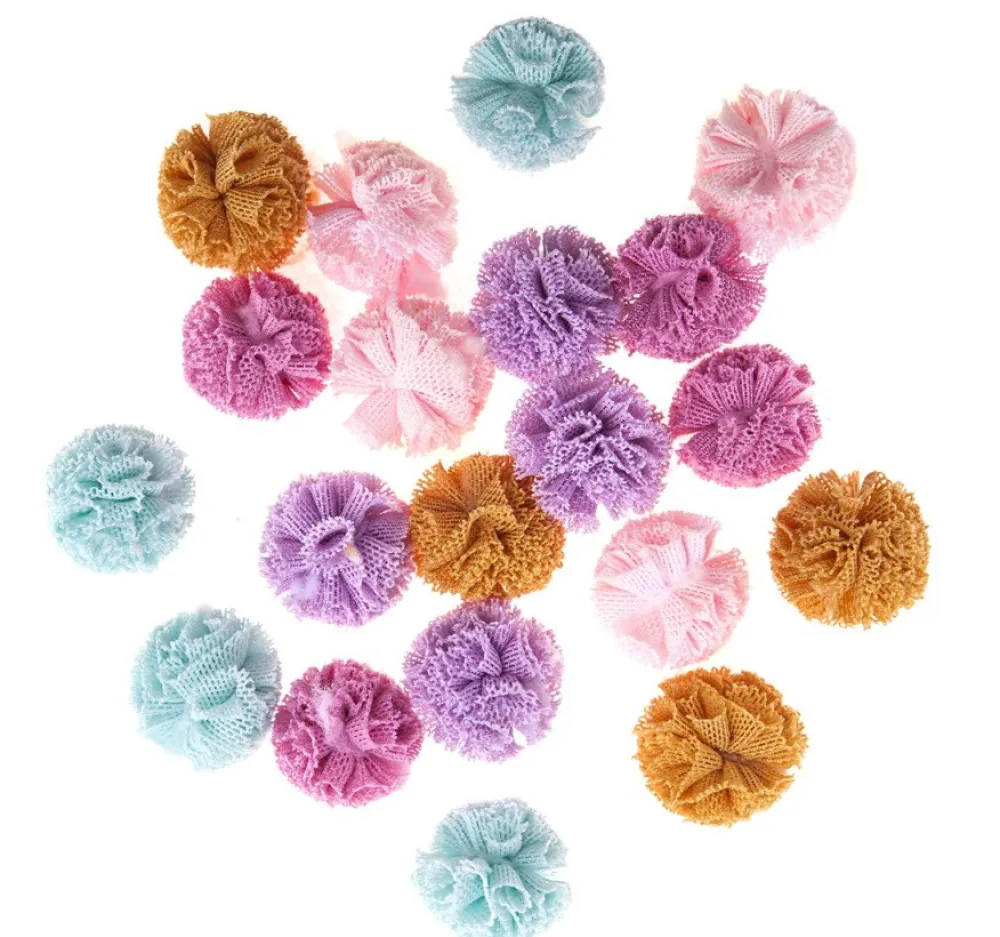 dpCraft Pompony tiulowe - - pastelowe, 2 cm, 20 szt.