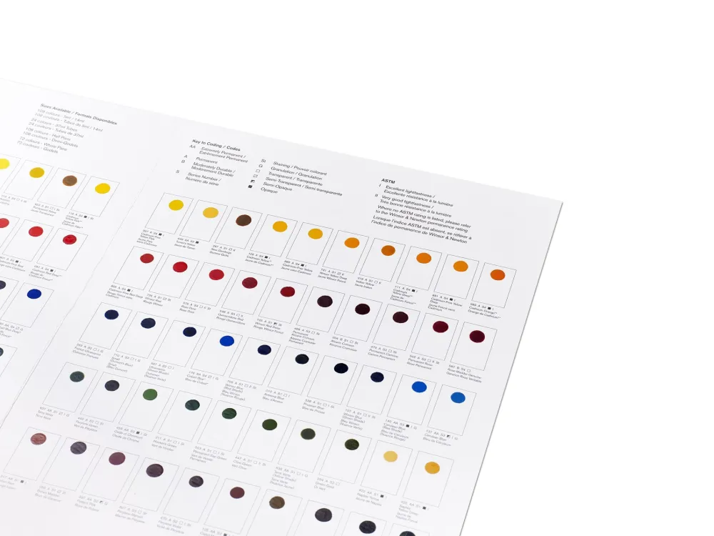 Winsor & Newton Próbnik farb Dot Card Professional Watercolour - - 109 kolorów > Farby Akwarelowe
