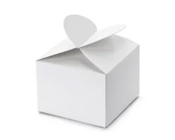PartyDeco Pudełeczka dla gości Serce - białe, 10 szt.