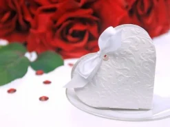 PartyDeco Pudełeczka dla gości Serce - białe, 10 szt. > Pudełka I Opakowania|Pudełka I Torebki Na Słodycze