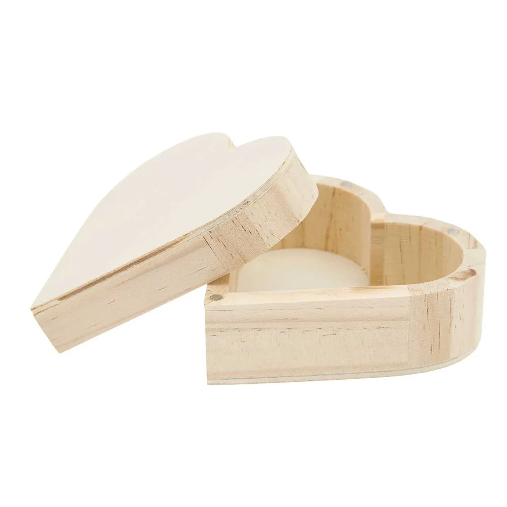 Rico Design Pudełko drewniane, szkatułka Serce - - 15 x 14,2 x 6 cm > Drewniane