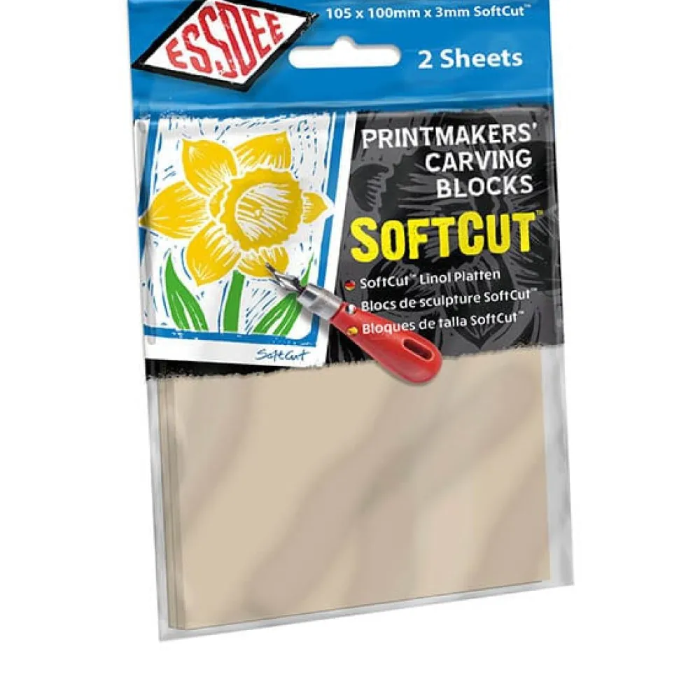 Essdee Płyty do linorytu SoftCut - - gumowe, 105 x 100 x 3 mm, 2 szt.