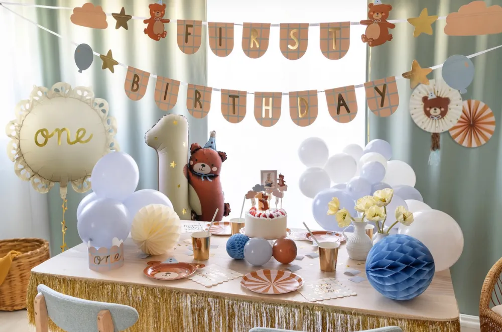 PartyDeco Rozety dekoracyjne Miś - 30-35 cm, 2 szt. > Girlandy I Rozety