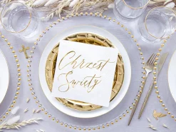 PartyDeco Serwetki Chrzest Święty - biało-złote, 20 szt. > Przyjęcia Okolicznościowe