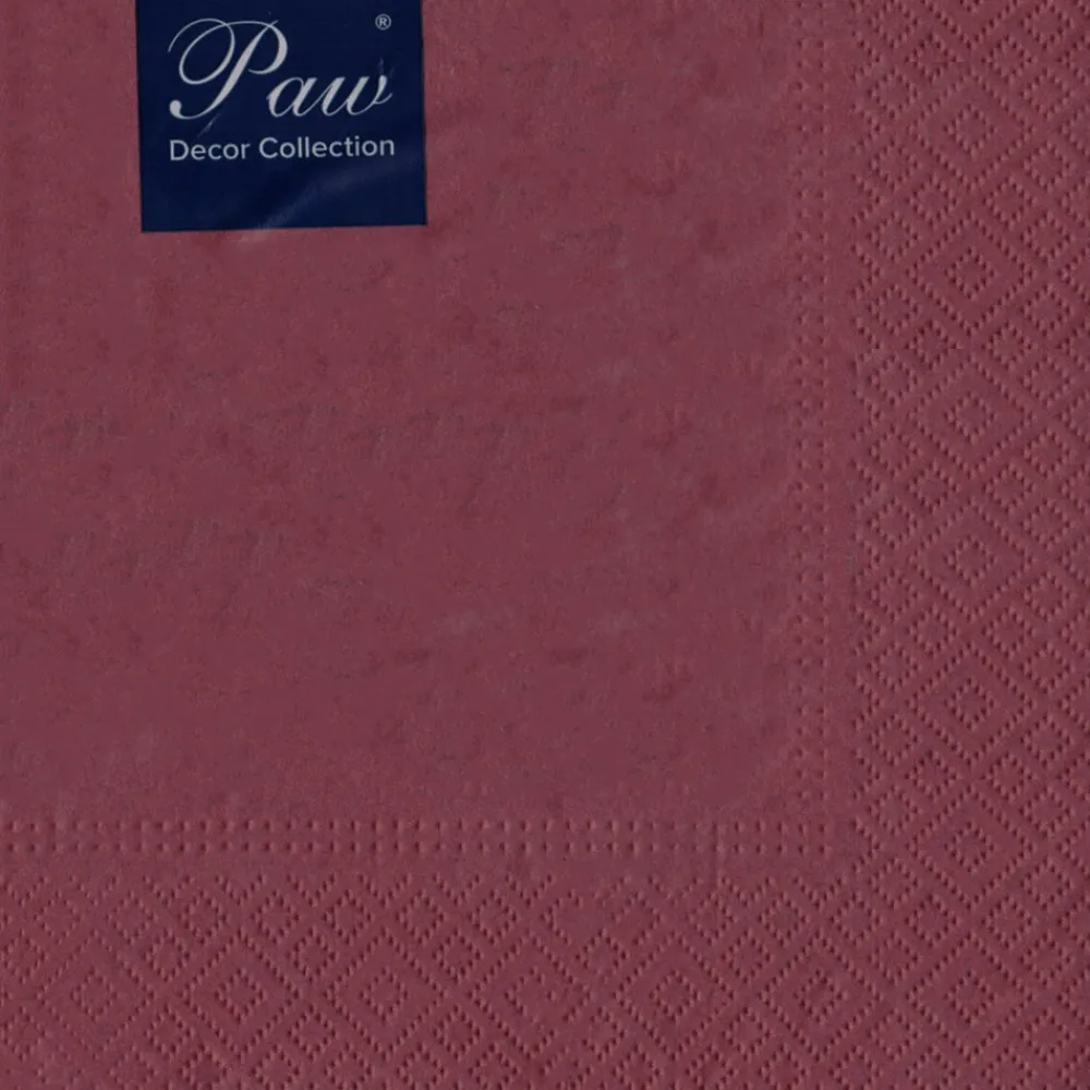 PAW Decor Collection Serwetki ozdobne, jednokolorowe - Paw - bordowe, 20 szt.