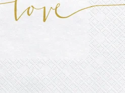 PartyDeco Serwetki ozdobne Love - złoty napis, 20 szt. > Serwetki