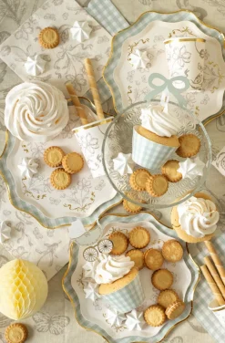 PartyDeco Serwetki papierowe Kwiaty - beżowe 12 szt. ><noscript><img width=