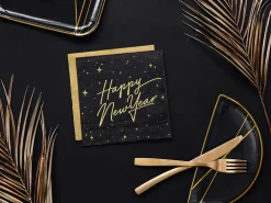 PartyDeco Serwetki trójwarstwowe - złote metaliczne, 20 szt.