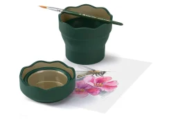 Faber-Castell Składany kubek na wodę Click&Go - - ciemnozielony > Akcesoria Do Pędzli