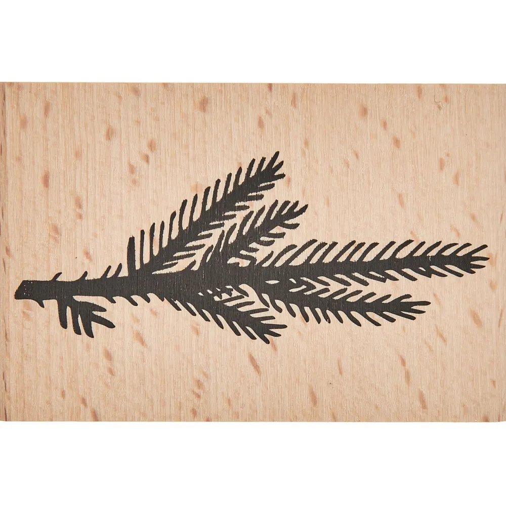 Rico Design Stempel drewniany Gałązka sosnowa - - 7 x 4,5 cm > Tusze I Stemple