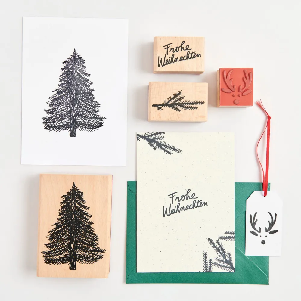 Rico Design Stempel drewniany Renifer - - 4 x 4,5 cm > Tusze I Stemple