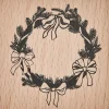 Rico Design Stempel drewniany Wieniec z kokardkami - - 7 x 7 cm
