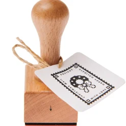 Rico Design Stempel drewniany Znaczek pocztowy Wieniec - - 3,4 x 4,5 x 7 cm